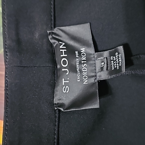 St. John Nordstrom Black Gold Zippered Pocket High Waisted Pants Size 16 - Picture 2 of 7